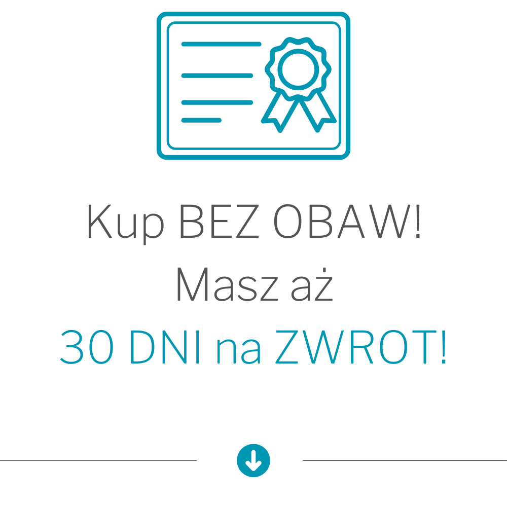 Dajemy Ci ŻELAZNĄ gwarancję. Masz 30 dni na sprawdzenie. Jeżeli Ci się nie spodoba — oddamy Ci pieniądze.