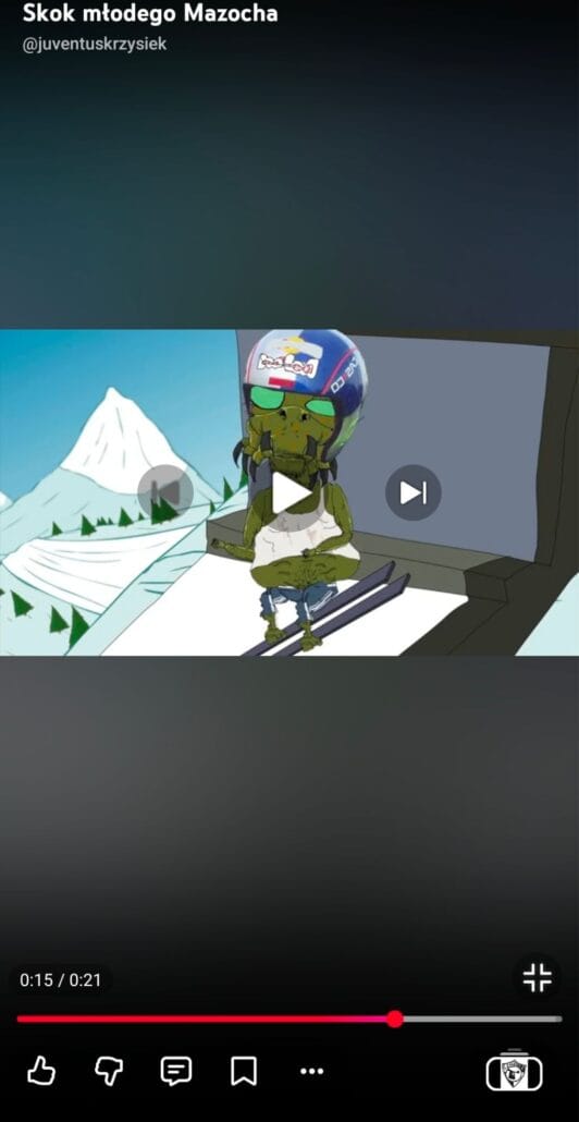 Skok młodego mazocha Youtube walaszek printscreen